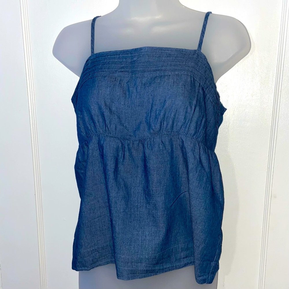 LOFT-Light Blue Denim Sleeveless Camisole/Tank Top. XS